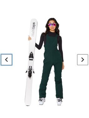 Woman’s Ski Bib | Halfdays Alpine Green Carson Bib | Size Small | Ski Clothes
